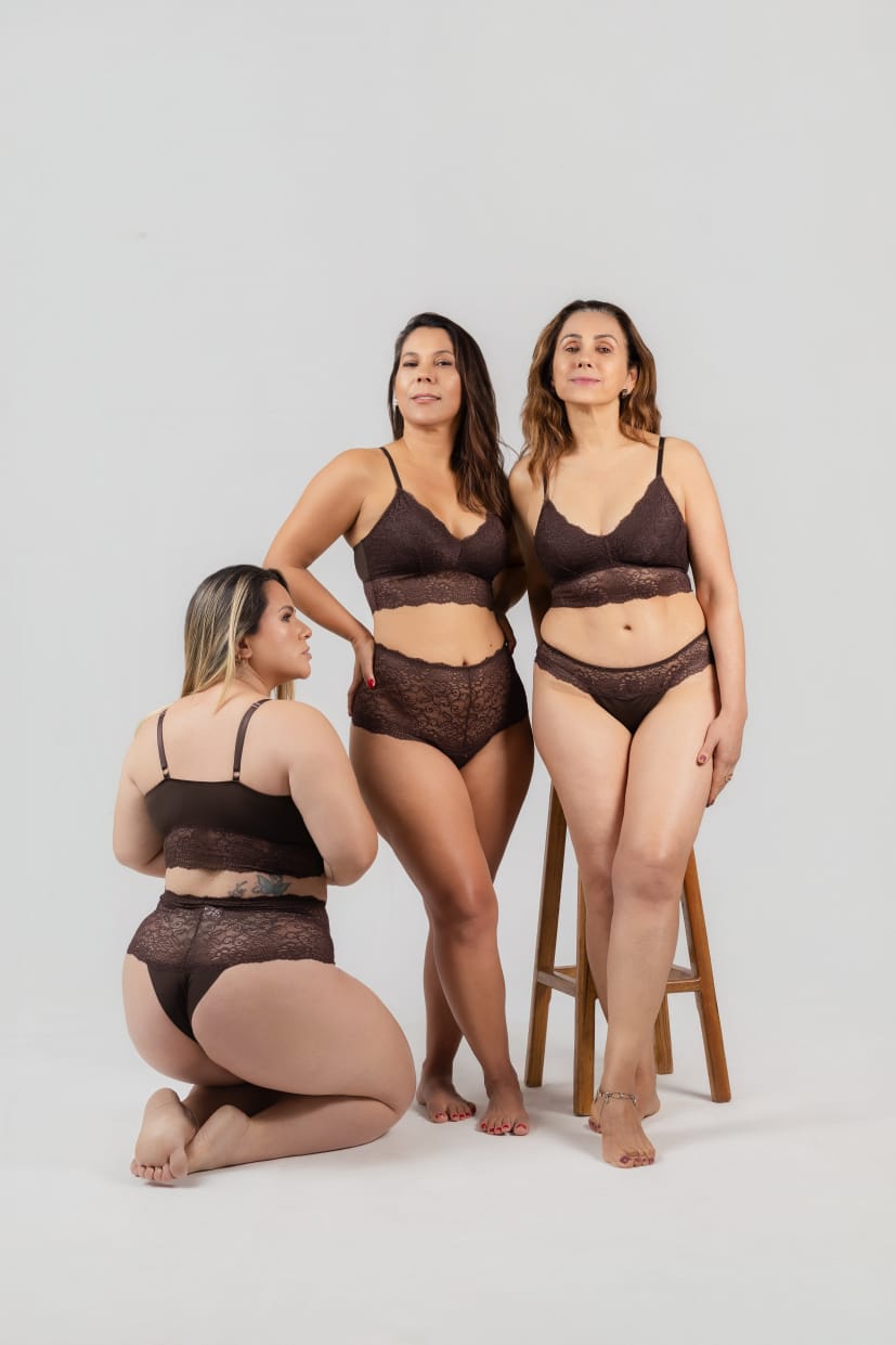 Sutiã top triângulo Rosy sem bojo e sem aro Rasdu